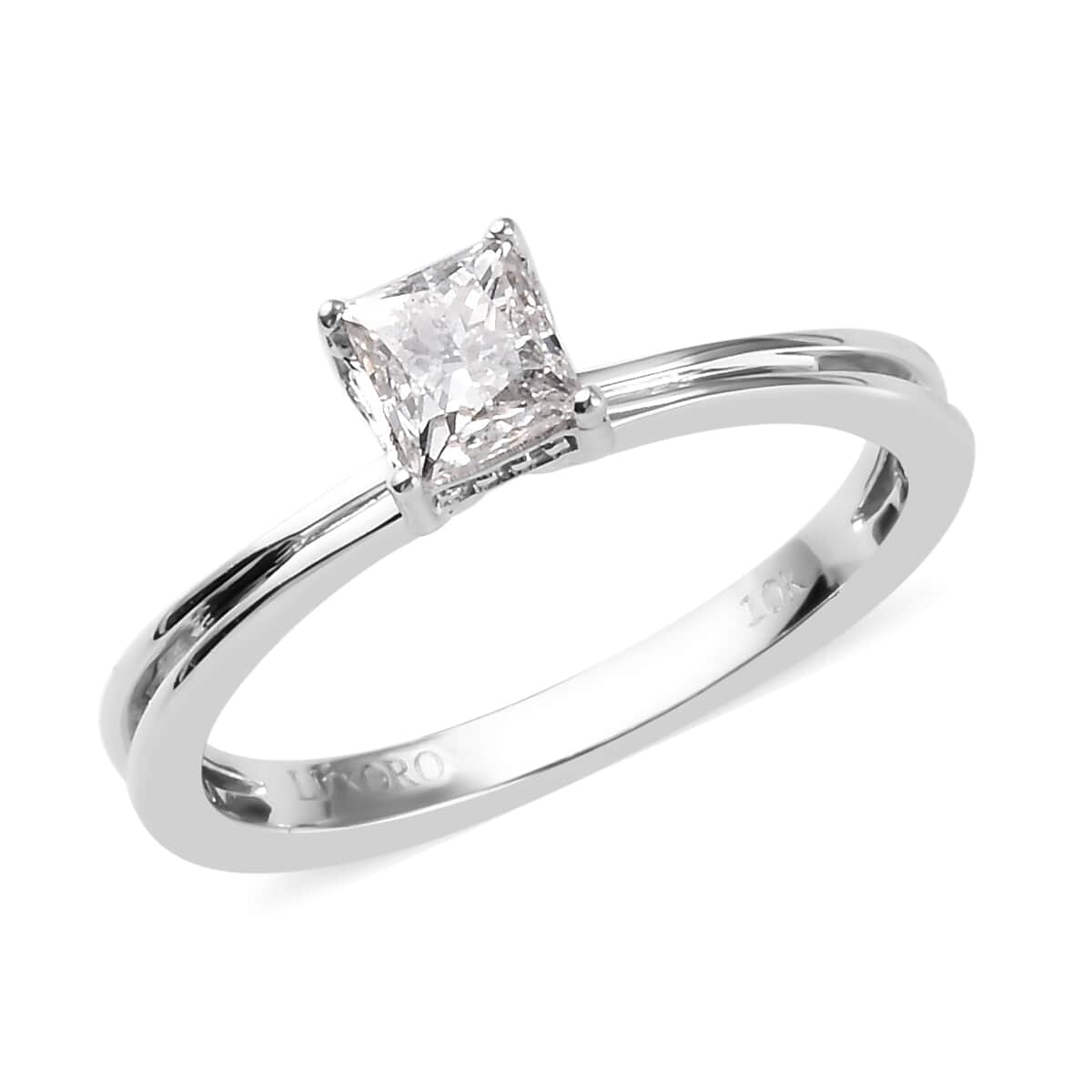 LUXORO 10K White Gold Diamond Solitaire Ring 2.50 Grams 0.50 ctw image number 0