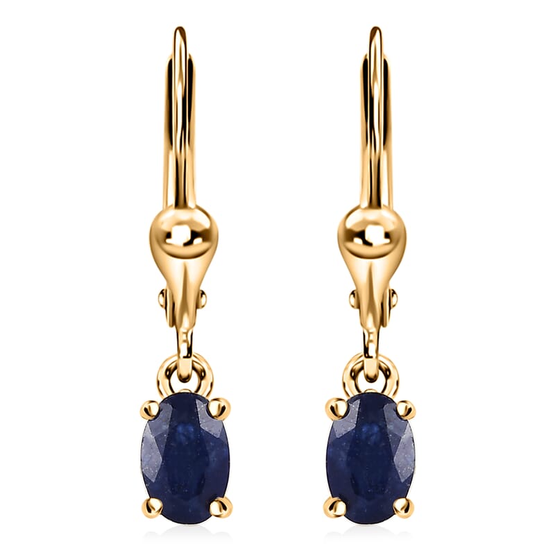 Premium Masoala Sapphire (D) Lever Back Earrings in 14K Yellow Gold Over Sterling Silver 1.40 ctw