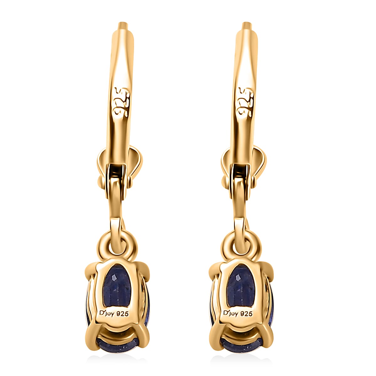 Premium Masoala Sapphire (D) Lever Back Earrings in 14K Yellow Gold Over Sterling Silver 1.40 ctw