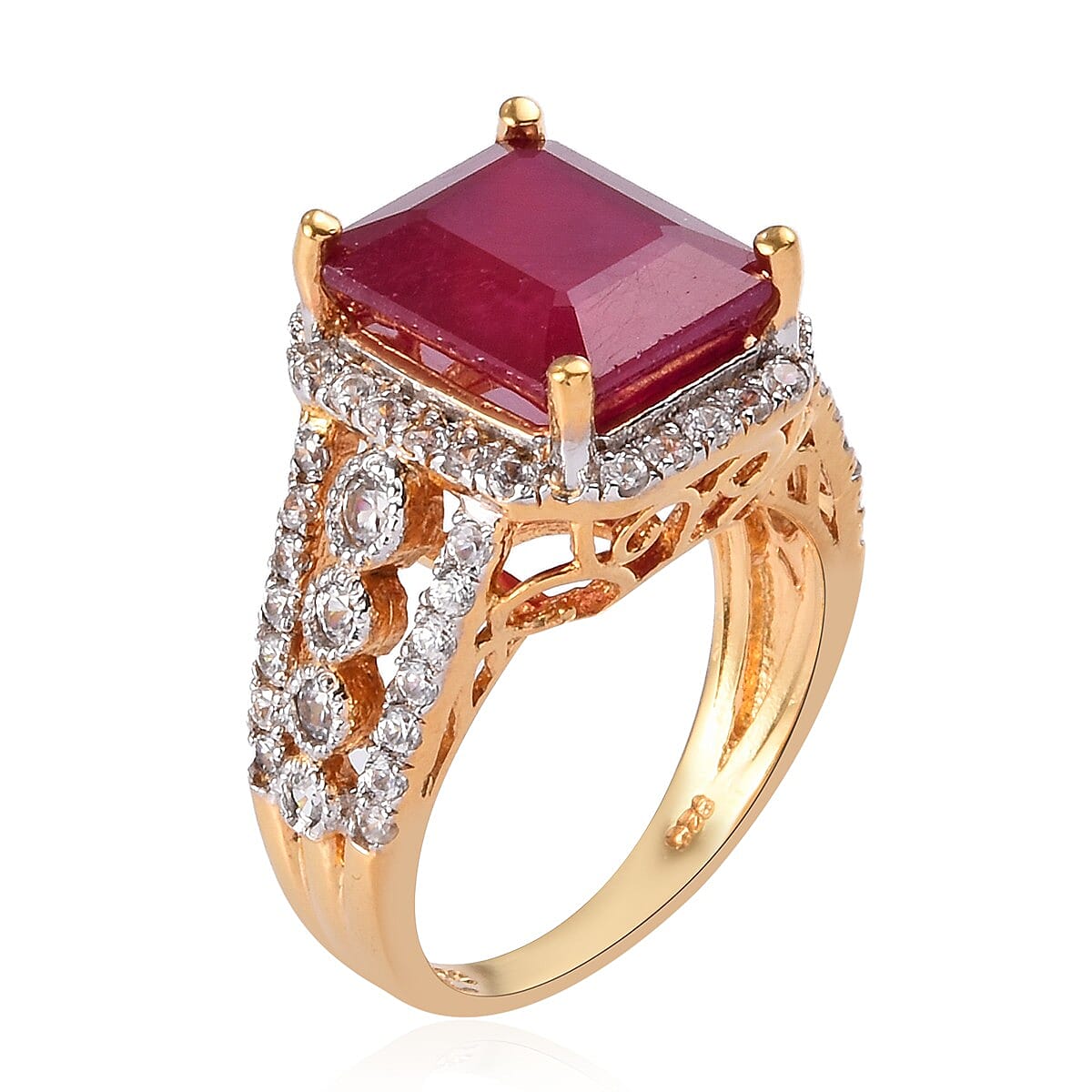 はち✨クリスマス直前商品❣️美しい❣️勝利に導く❣️Ruby ring✨ Buy Estele Rose Gold Plated CZ Sparkling Finger Ring with