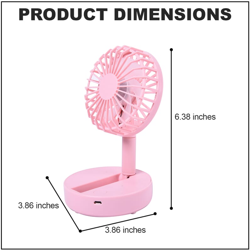 Pink Foldable Mini Fan (4xAAA Not Included)