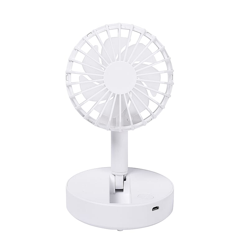 White Foldable Mini Fan (4xAAA Not Included)