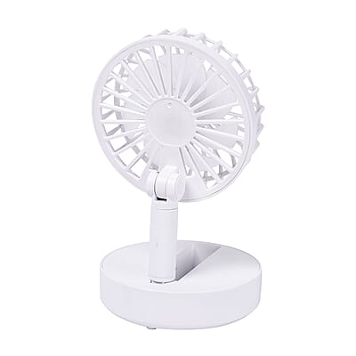 White Foldable Mini Fan (4xAAA Not Included)