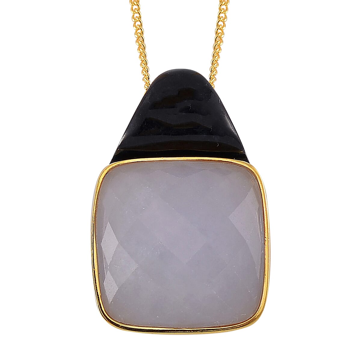 Carved and Faceted Natural Jade and Black Jade (D) 147.25 ctw Band Ring Size 8 and Pendant Necklace 18 Inches in Vermeil Yellow Gold Over Sterling Silver  image number 5