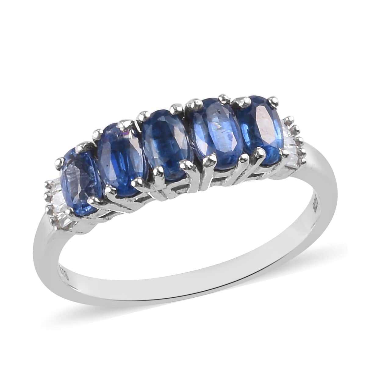 Kyanite and Diamond Ring in Platinum Over Sterling Silver (Size 8.0) 2.40 ctw image number 0