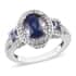Kyanite and Zircon Ring in Platinum Over Sterling Silver (Size 7) 5.60 ctw image number 0