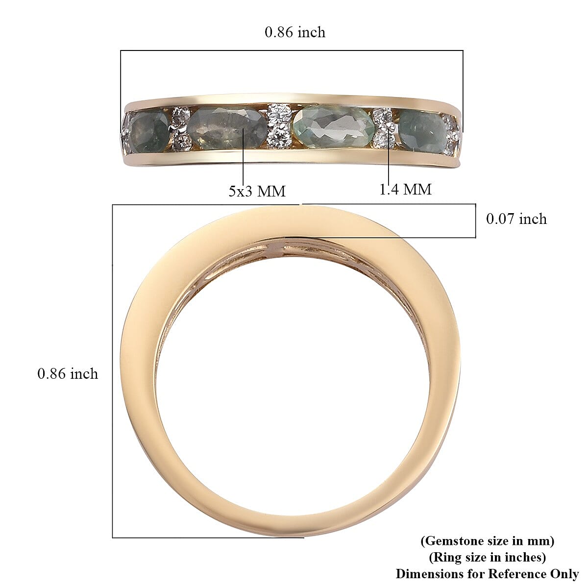 Luxoro 10K Yellow Gold Premium Narsipatnam Alexandrite and Diamond Band Ring (Size 6.0) 2.70 Grams 1.15 ctw image number 5