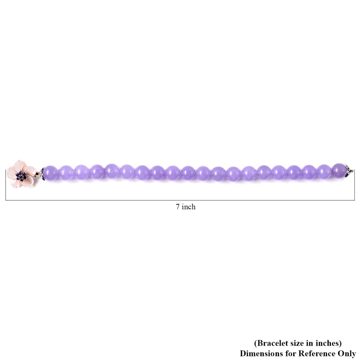 JARDIN COLLECTION Mother of Pearl Carved, Purple Jade and Amethyst Beaded Bracelet in Sterling Silver (6.50 In) 80.00 ctw image number 6