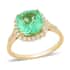 ILIANA 18K Yellow Gold AAA Boyaca Colombian Emerald and G-H SI Diamond Ring (Size 7.0) 3.50 Grams 3.35 ctw image number 0