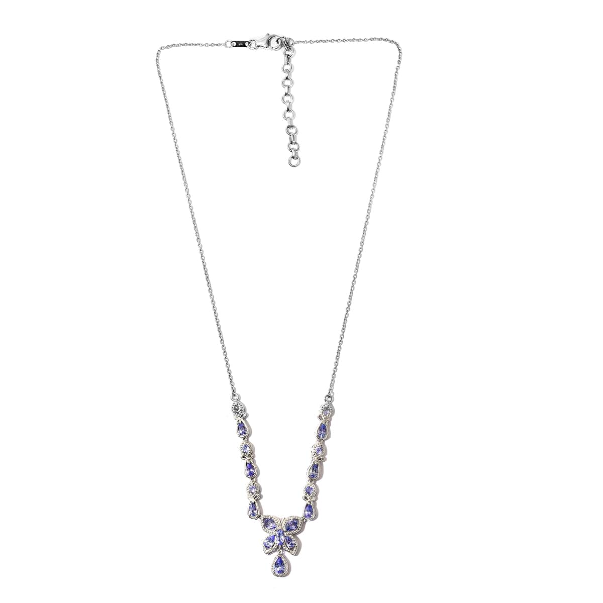 Tanzanite Necklace 20 Inches in Platinum Over Sterling Silver 3.45 ctw image number 0