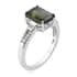 Luxoro 10K White Gold Premium Green Tourmaline and Diamond Ring (Size 7.0) 2.60 Grams 2.50 ctw image number 3