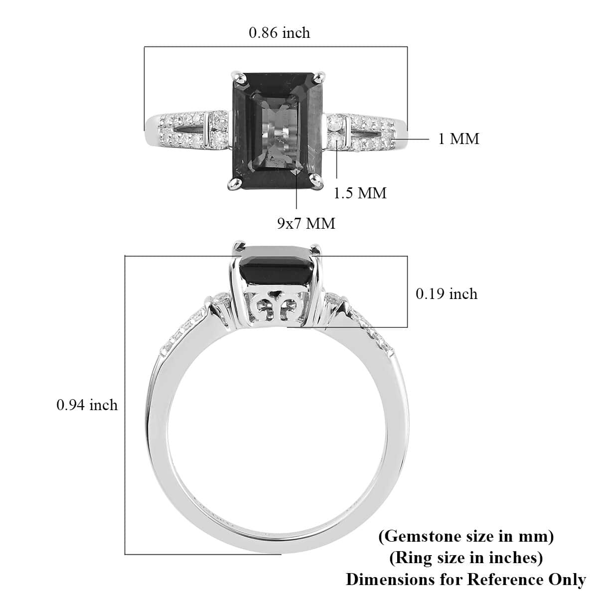 Luxoro 10K White Gold Premium Green Tourmaline and Diamond Ring (Size 7.0) 2.60 Grams 2.50 ctw image number 5
