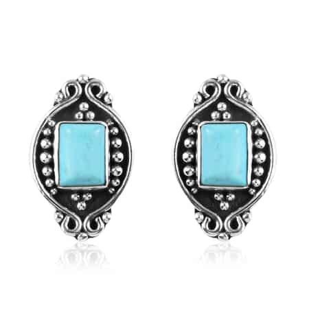 American Natural Sleeping Beauty Turquoise Earrings in Platinum Over Sterling Silver 1.50 ctw image number 0