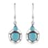 American Natural Sleeping Beauty Turquoise Earrings in Platinum Over Sterling Silver 2.00 ctw image number 0