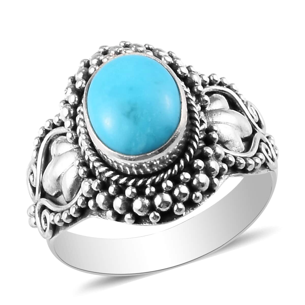 American Natural Sleeping Beauty Turquoise Ring in Platinum Over Sterling Silver (Size 7) 2.30 ctw image number 0