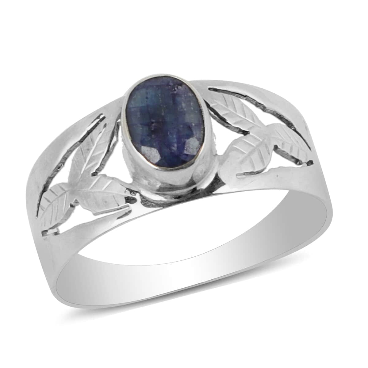 Madagascar Blue Sapphire Ring in Platinum Over Sterling Silver (Size 8) 2.50 ctw image number 0