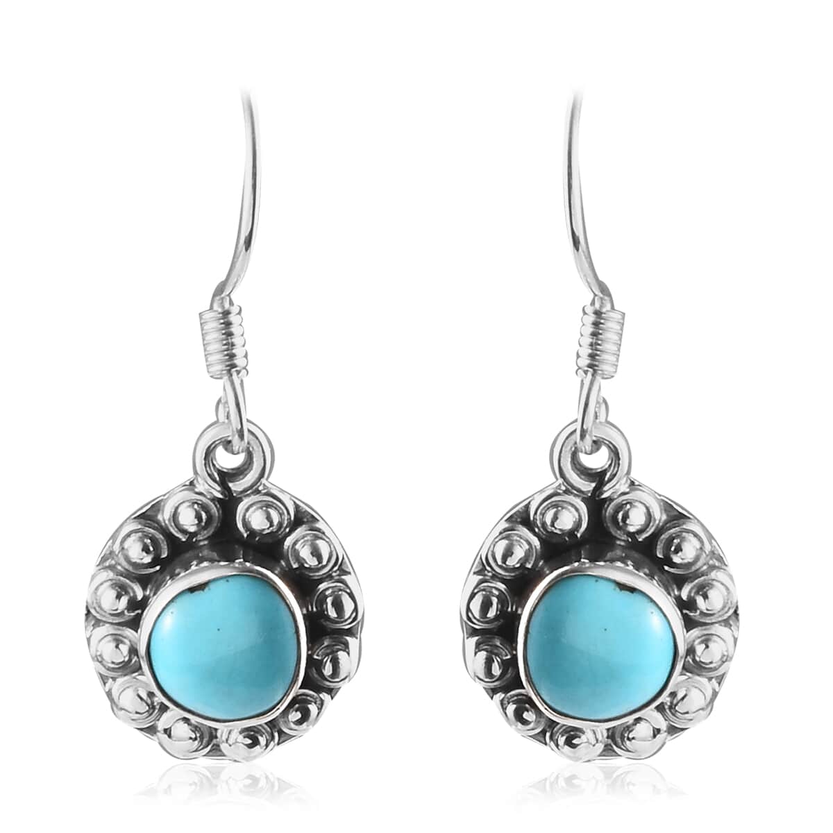 American Natural Sleeping Beauty Turquoise Earrings in Platinum Over Sterling Silver 2.14 ctw image number 0