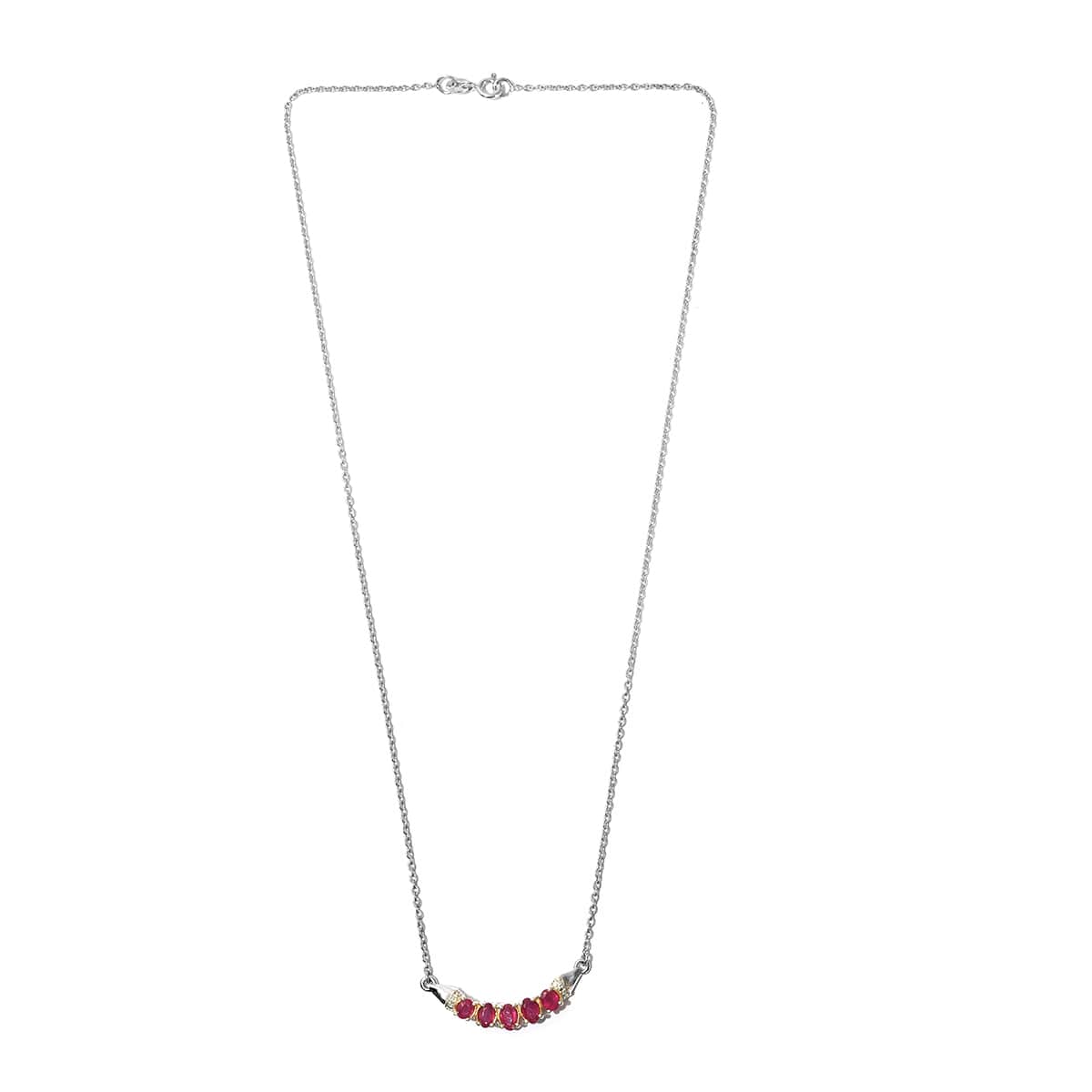 Royal Thai Ruby Necklace in Platinum Over Sterling Silver 1.40 ctw image number 0