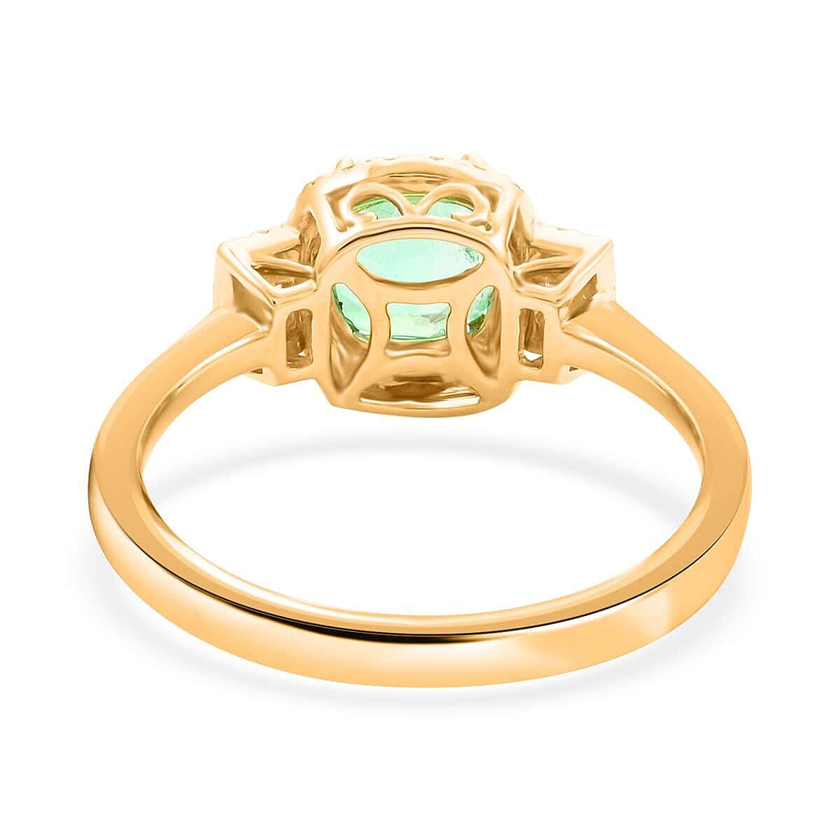 One Of A Kind Certified & Appraised Iliana AAA Boyaca Colombian Emerald and G-H SI Diamond 1.55 ctw Ring in 18K Yellow Gold (Size 7.0)