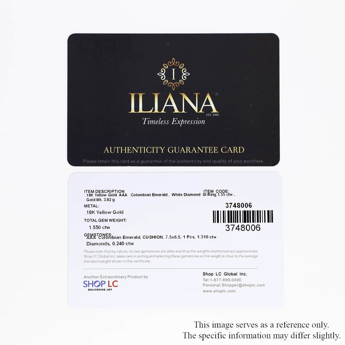 Iliana 18K Yellow Gold AAA Boyaca Colombian Emerald and G-H SI Diamond Ring (Size 7.0) 1.50 ctw image number 7