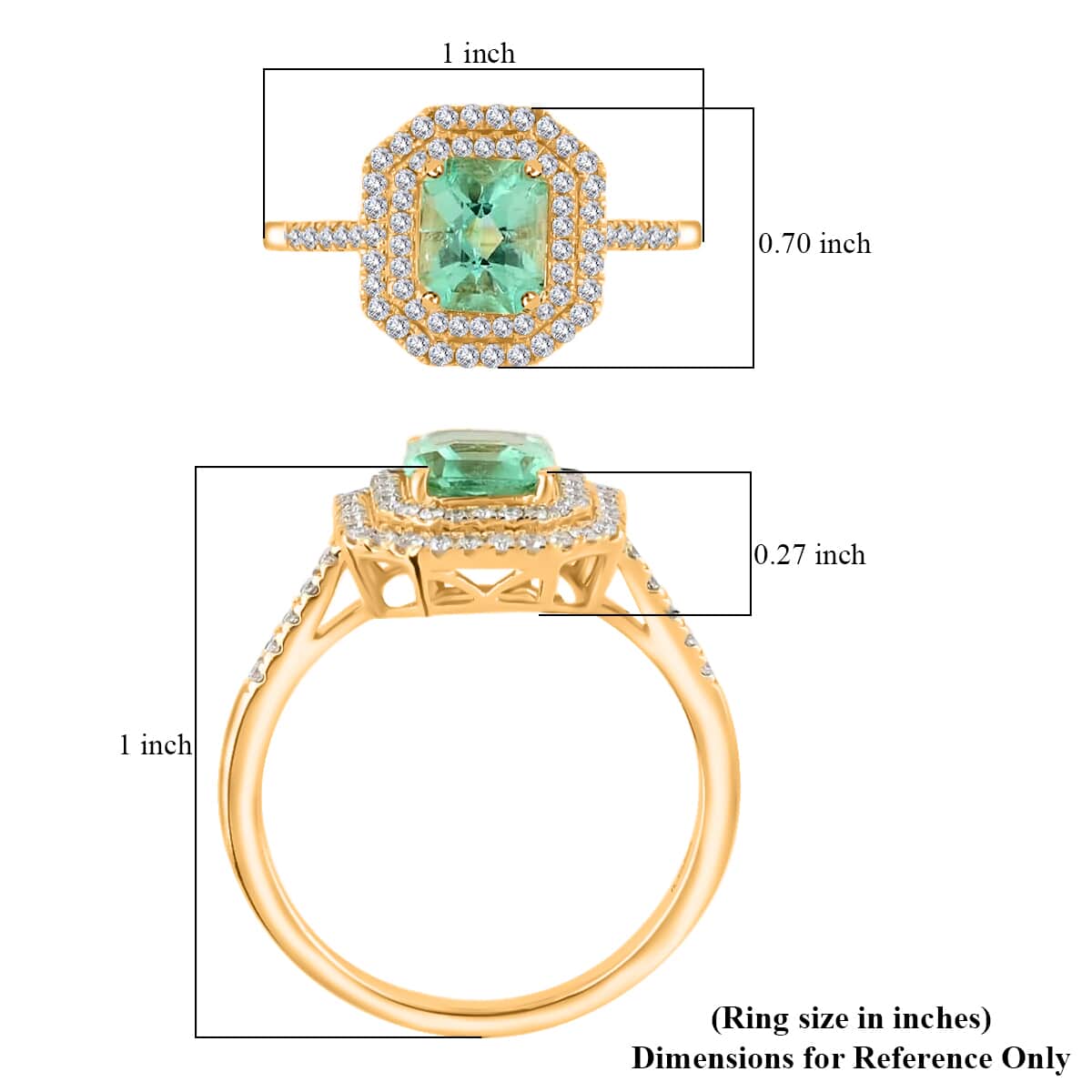 ILIANA 3.40 ctw AAA Boyaca Colombian Emerald and Diamond G-H SI Ring in 18K Yellow Gold (Size 8.0) 7.70 Grams image number 4