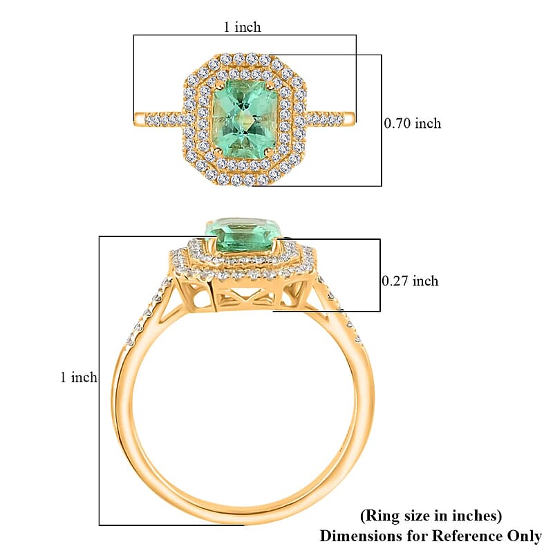 One Of A Kind Certified & Appraised Iliana AAA Boyaca Colombian Emerald and Diamond G-H SI 1.70 ctw Ring in 18K Yellow Gold (Size 7.0) 7.70 Grams