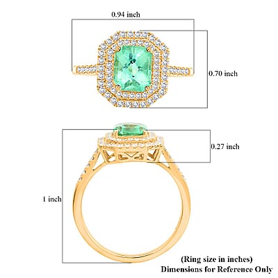 One Of A Kind Certified & Appraised Iliana AAA Boyaca Colombian Emerald and Diamond G-H SI 1.70 ctw Ring in 18K Yellow Gold (Size 8.0) 7.70 Grams