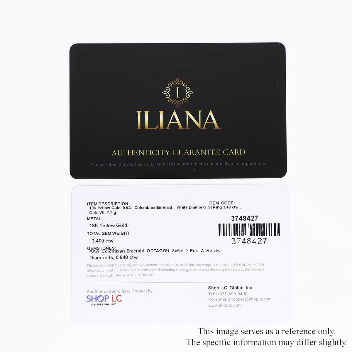 Iliana 18K Yellow Gold AAA Boyaca Colombian Emerald and G-H SI Diamond Ring (Size 8.0) 7.70 Grams 3.40 ctw image number 7