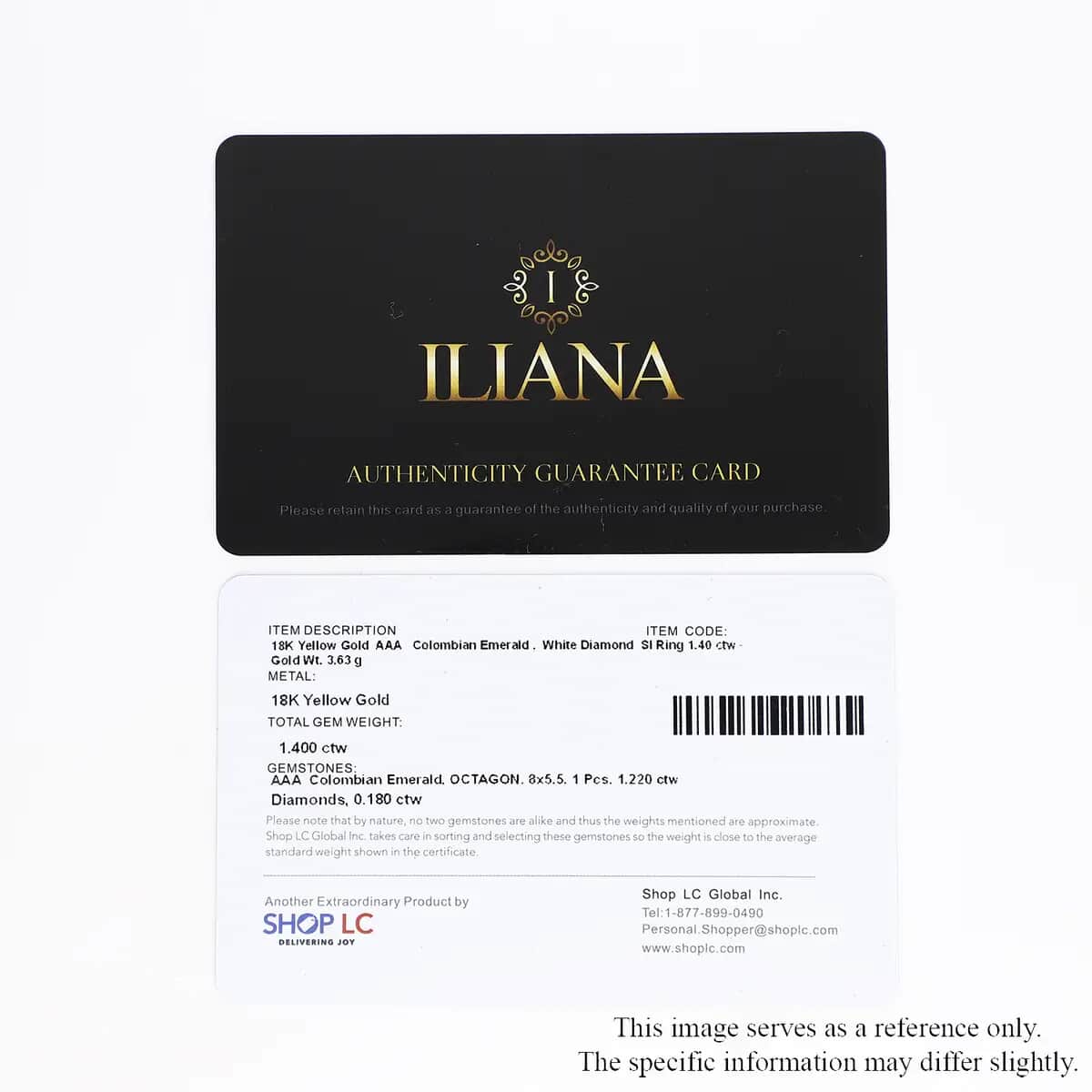 Iliana AAA Boyaca Colombian Emerald and G-H SI Diamond Ring in 18K Yellow Gold (Size 7.0) 1.40 ctw image number 7