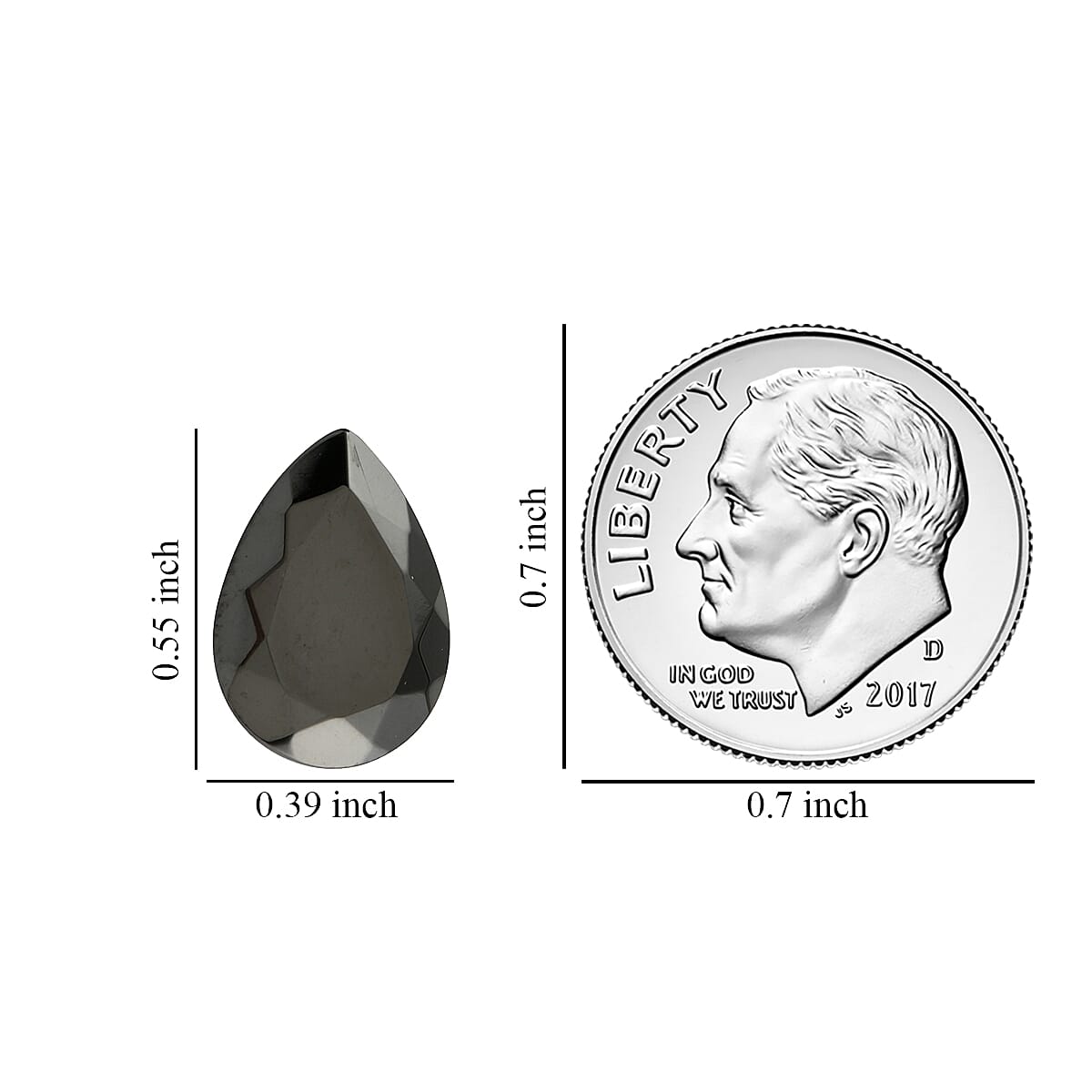 AAAA Elite Shungite Set of 2 (Pear 14x10 mm) 6.50 ctw