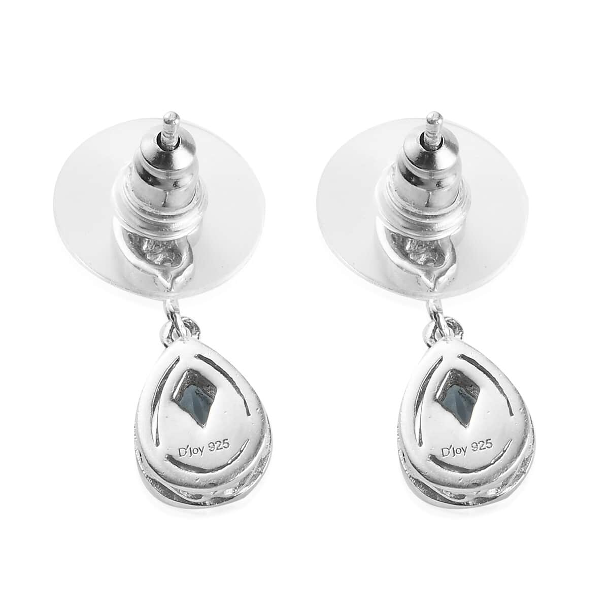 Premium Espirito Santo Aquamarine and Zircon Earrings in Platinum Over Sterling Silver 1.40 ctw image number 3