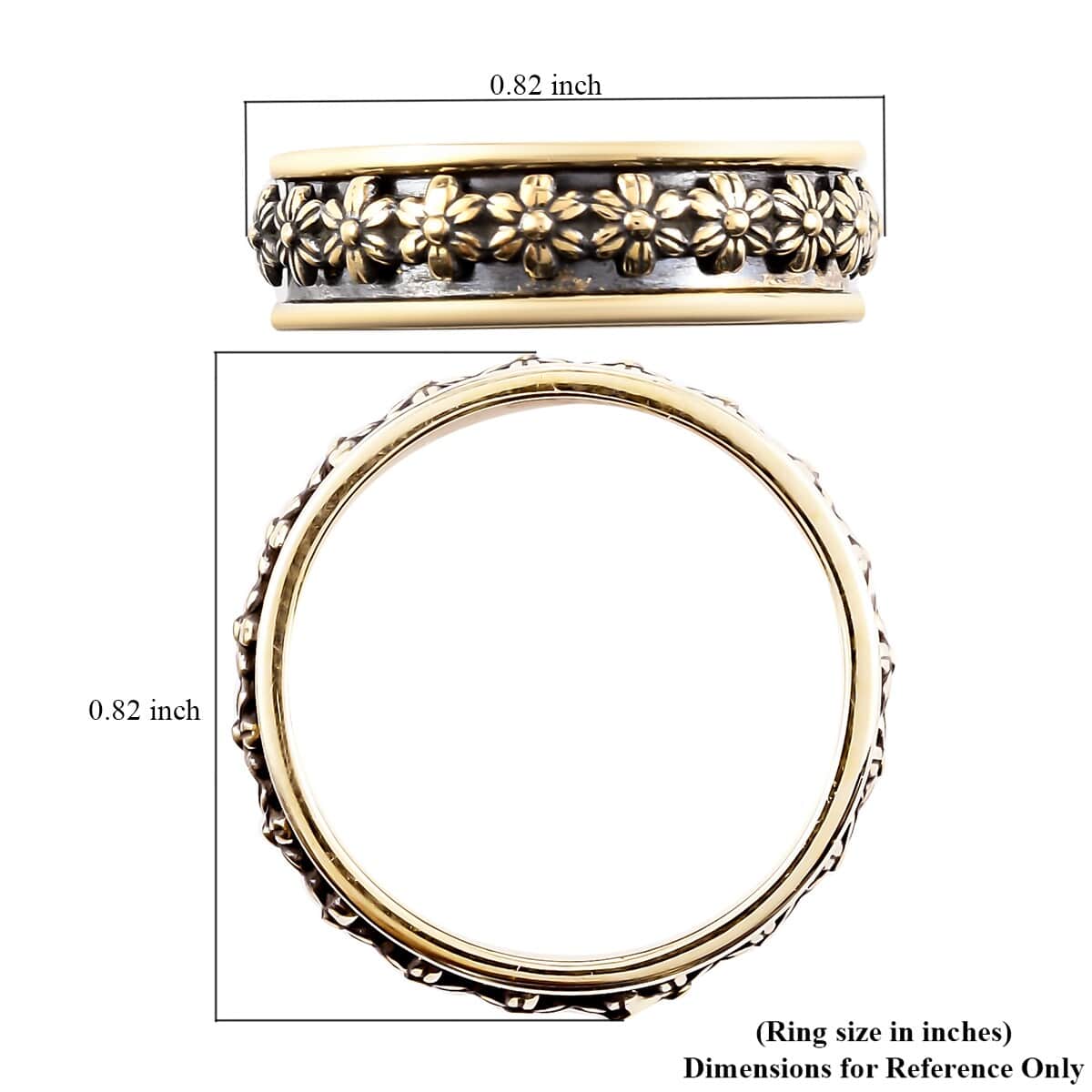 Floral Spinner Ring in 14K YG Over Copper image number 5