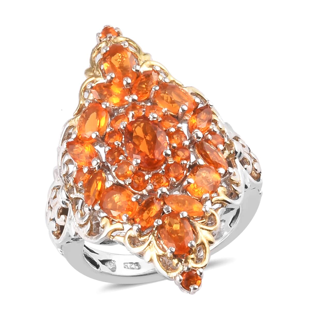 Jalisco Fire Opal Ring in 14K Yellow Gold and Platinum Over Sterling Silver (Size 5.0) 3.00 ctw image number 0