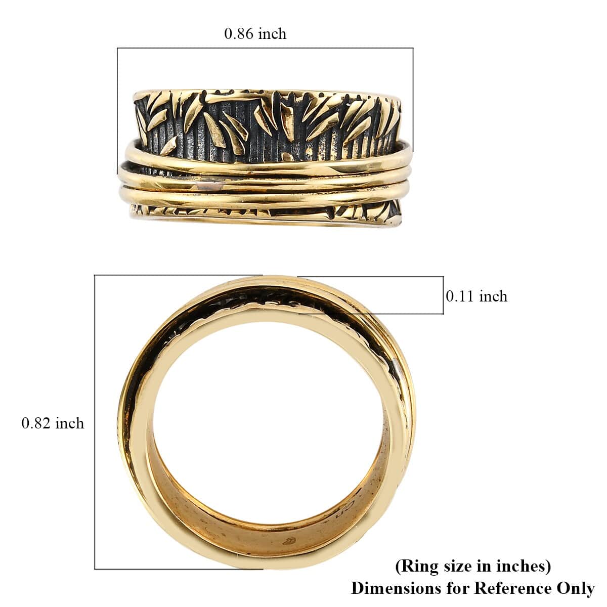 14K YG Over Copper Spinner Ring (Size 9.0) image number 5