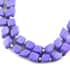 Purple Wooden Beaded Double Row Chunk Necklace 28-32 Inches image number 1