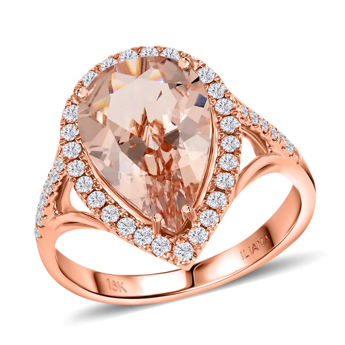 iliana-4.20-ctw-aaa-marropino-morganite-and-diamond-g-h-si-split-shank-ring-in-18k-rose-gold-size-10.0-4.30-grams image number 0