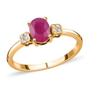 Iliana 18K Yellow Gold AAA Royal Ruby and G-H SI Diamond Ring (Size 10.0) 1.50 ctw