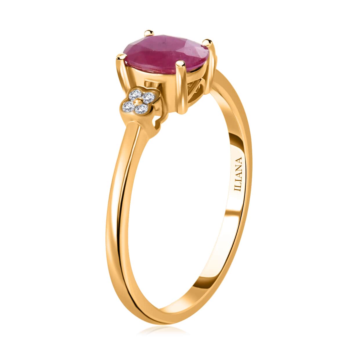 Iliana 18K Yellow Gold AAA Royal Ruby and G-H SI Diamond Ring (Size 10.0) 1.50 ctw image number 2