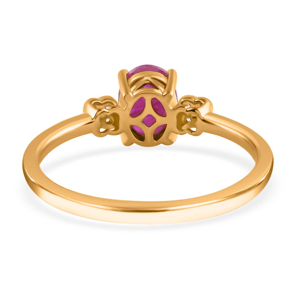 Iliana 18K Yellow Gold AAA Royal Ruby and G-H SI Diamond Ring (Size 10.0) 1.50 ctw image number 3