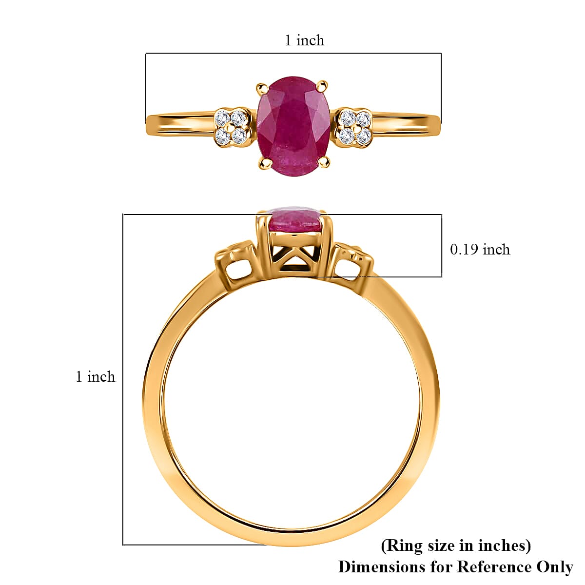 Iliana 18K Yellow Gold AAA Royal Ruby and G-H SI Diamond Ring (Size 10.0) 1.50 ctw