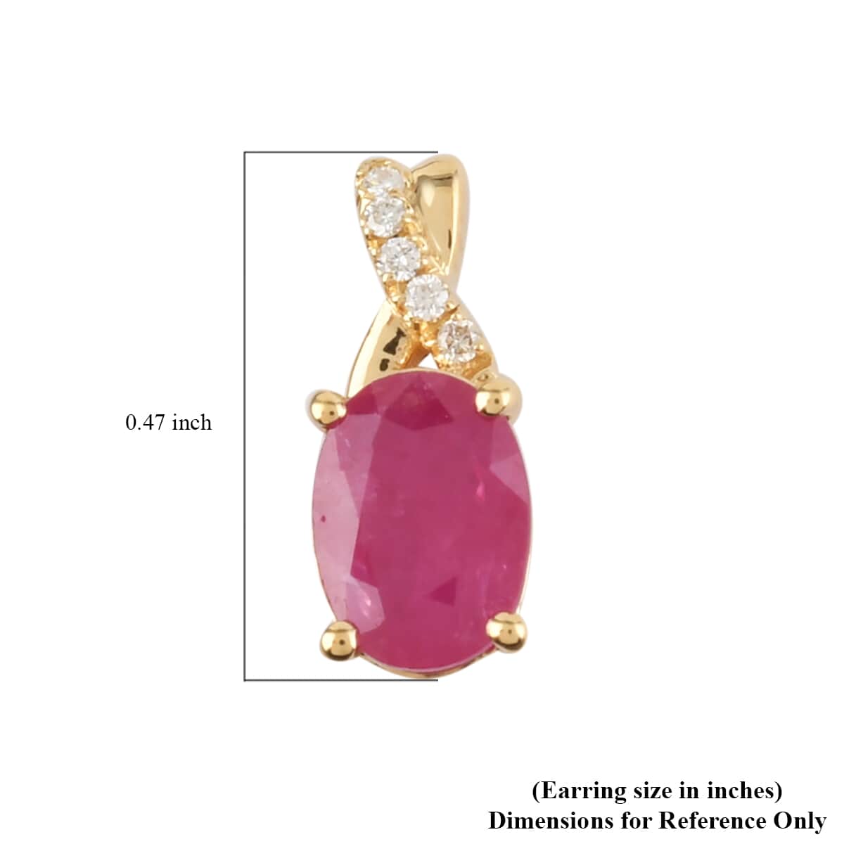 Iliana 18K Yellow Gold AAA Montepuez Ruby and G-H SI Diamond Earrings 1.90 ctw image number 4