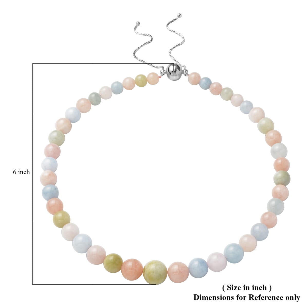 Espirito Santo Aquamarine, Marropino Morganite, Heliodor Beaded Necklace 18-22 Inches in Rhodium Over Sterling Silver with Magnetic Clasp 412.00 ctw image number 4