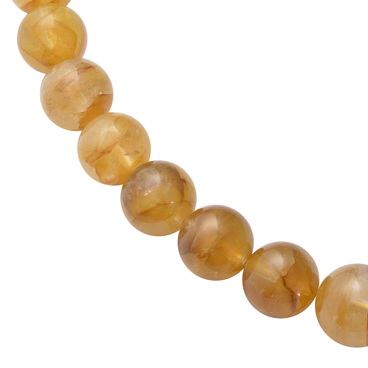 Tucson Show Yellow Frozen Quartz 8-16mm Beaded Necklace 18 Inches in Rhodium Over Sterling Silver 356.00 ctw image number 2