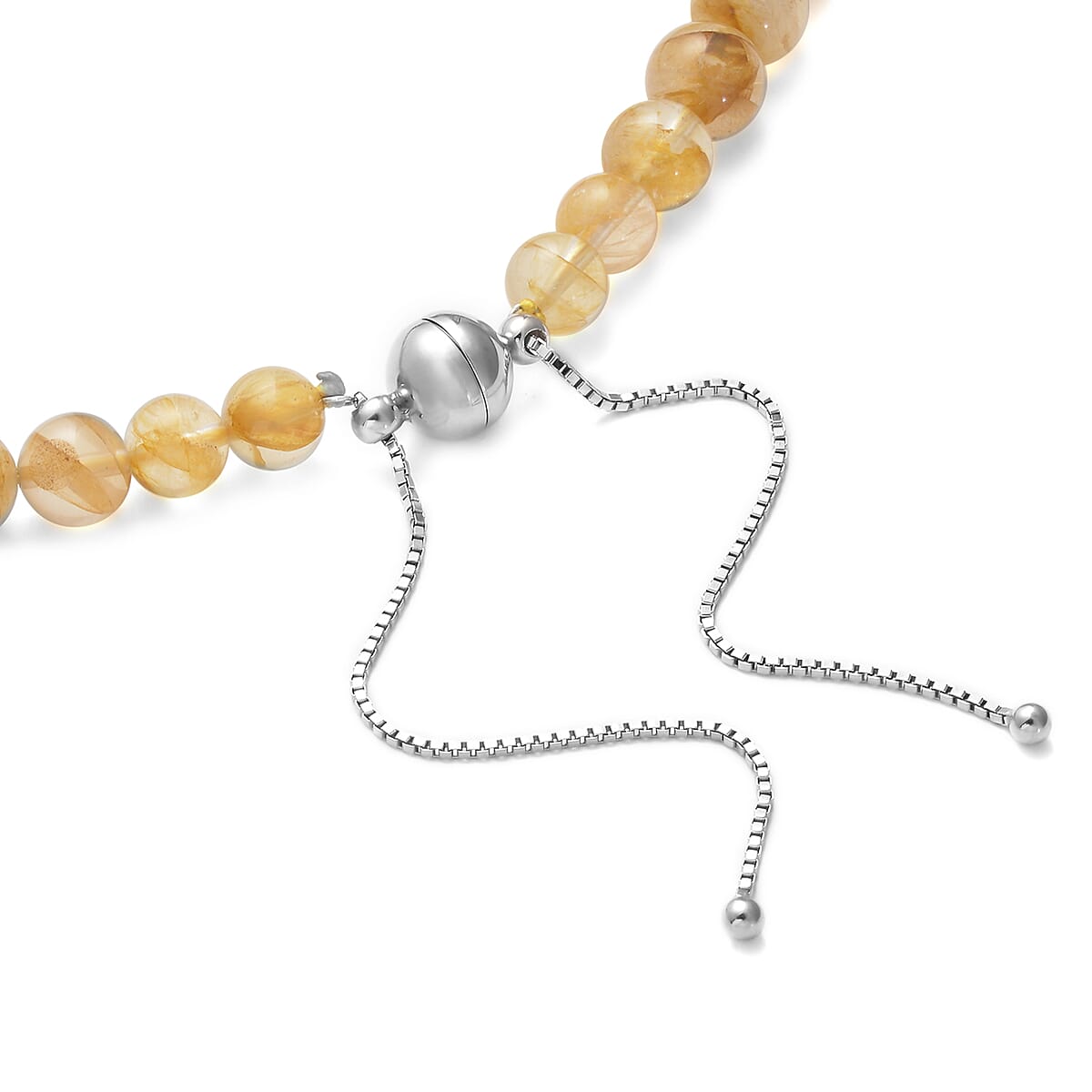 Tucson Show Yellow Frozen Quartz 8-16mm Beaded Necklace 18 Inches in Rhodium Over Sterling Silver 356.00 ctw image number 3