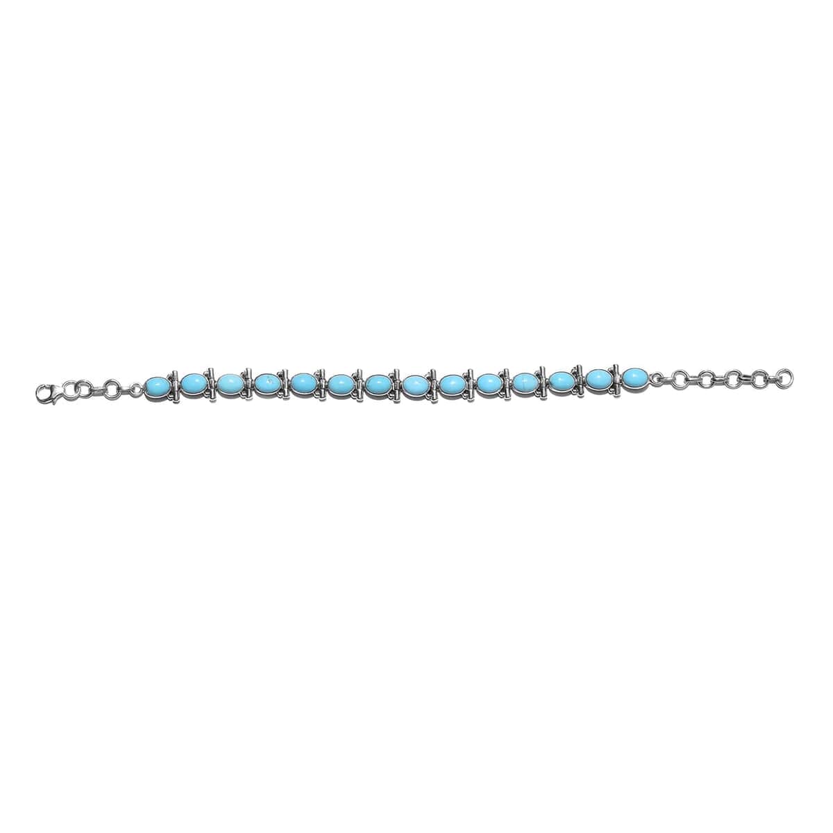 Sleeping Beauty Turquoise Bracelet in Platinum Over Sterling Silver (8.00 In) 8.50 ctw image number 0