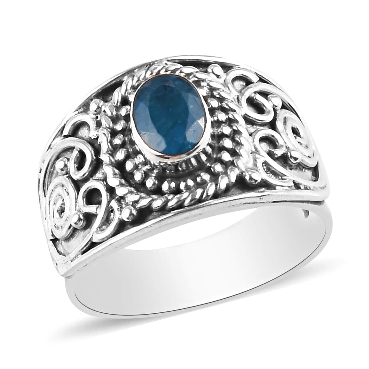 Malgache Neon Apatite Ring in Platinum Over Sterling Silver (Size 9.0) 1.15 ctw image number 0