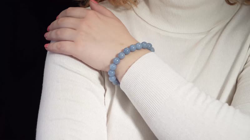 Angelite 9-11mm Beaded Stretch Bracelet 154.50 ctw