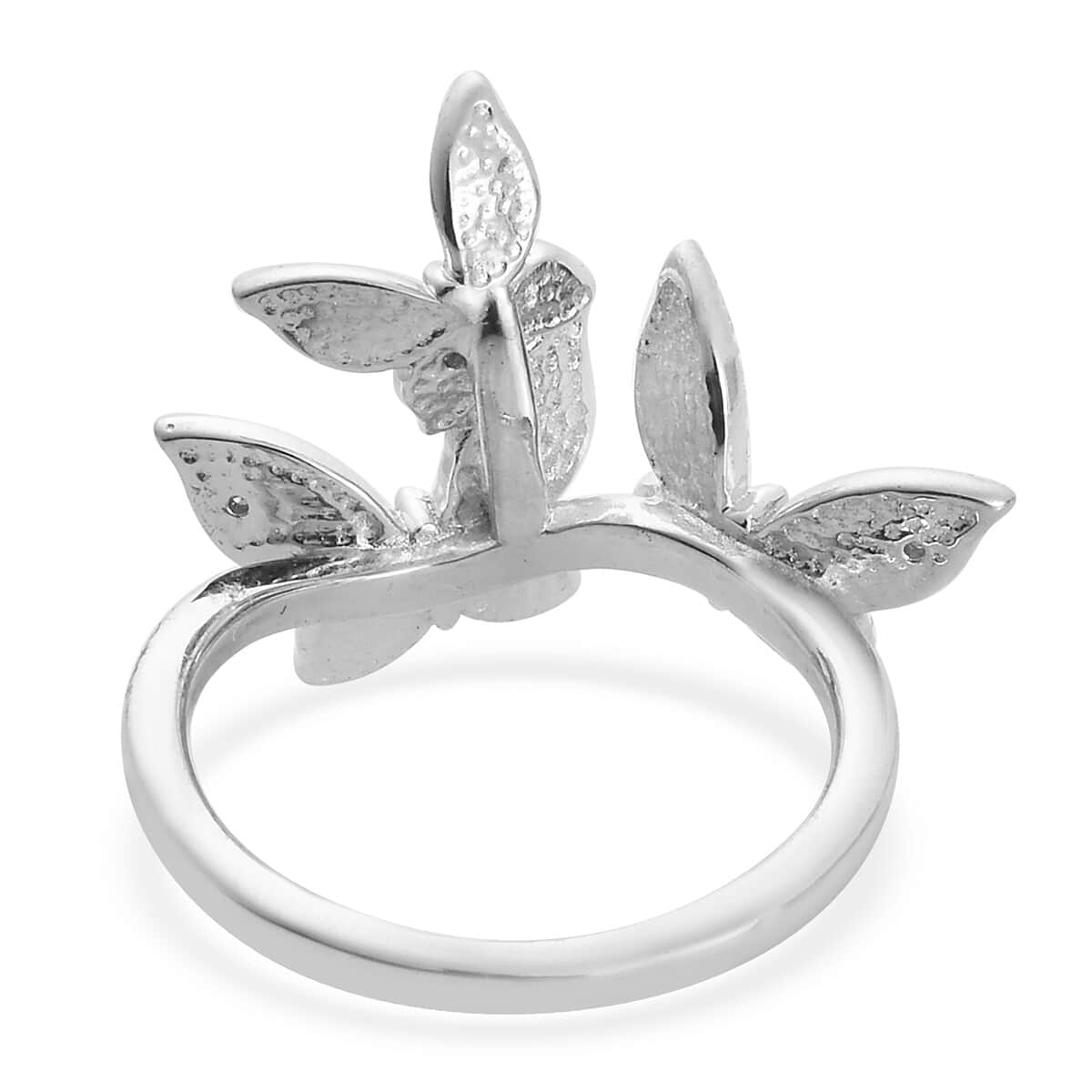 Diamond Accent Butterfly Ring in Platinum Over Copper (Size 7.0) image number 4