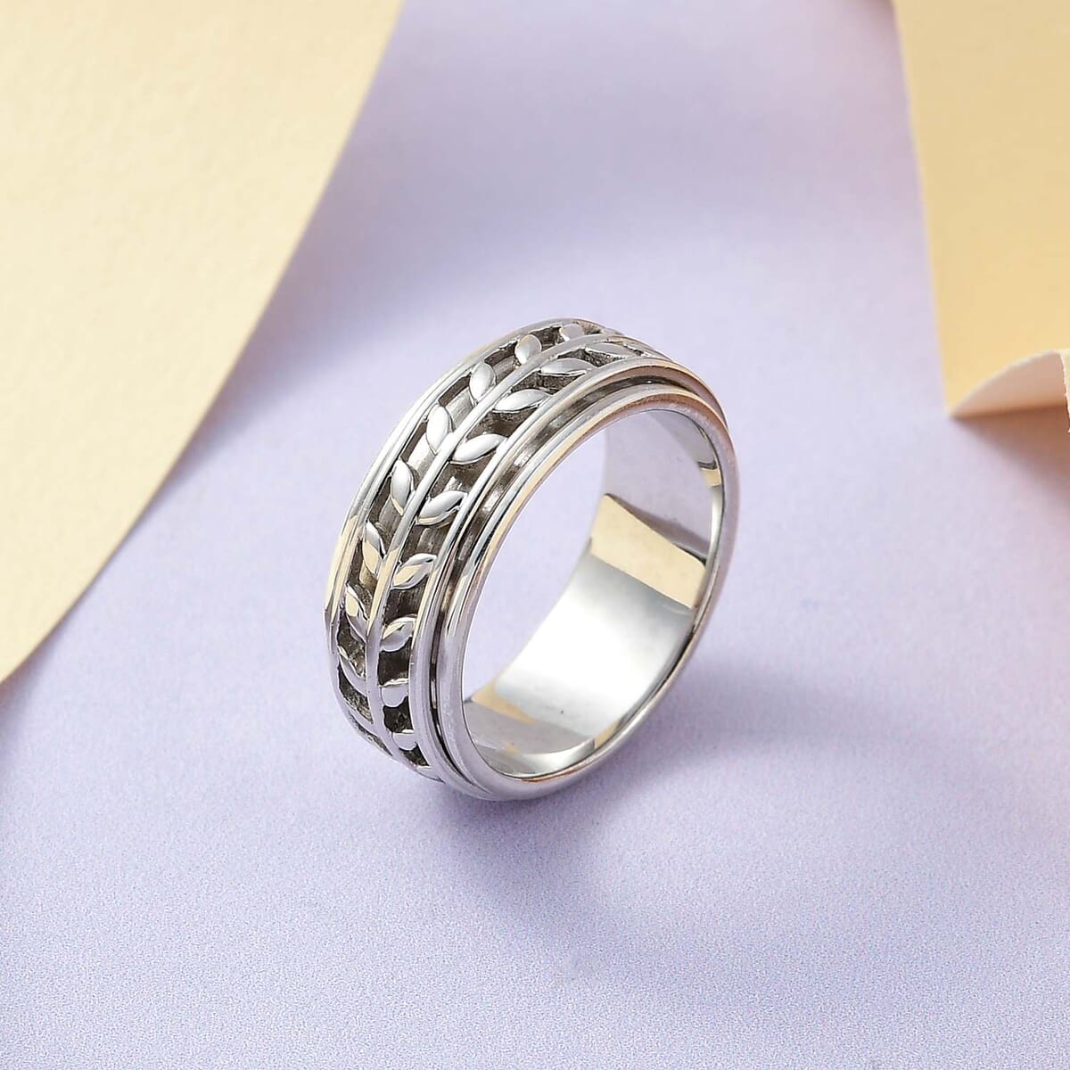 Sterling Silver Spinner Ring, Anxiety Ring for Women, Fidget Rings for Anxiety for Women, Promise Rings (5.20g) (Size 5.00) image number 3