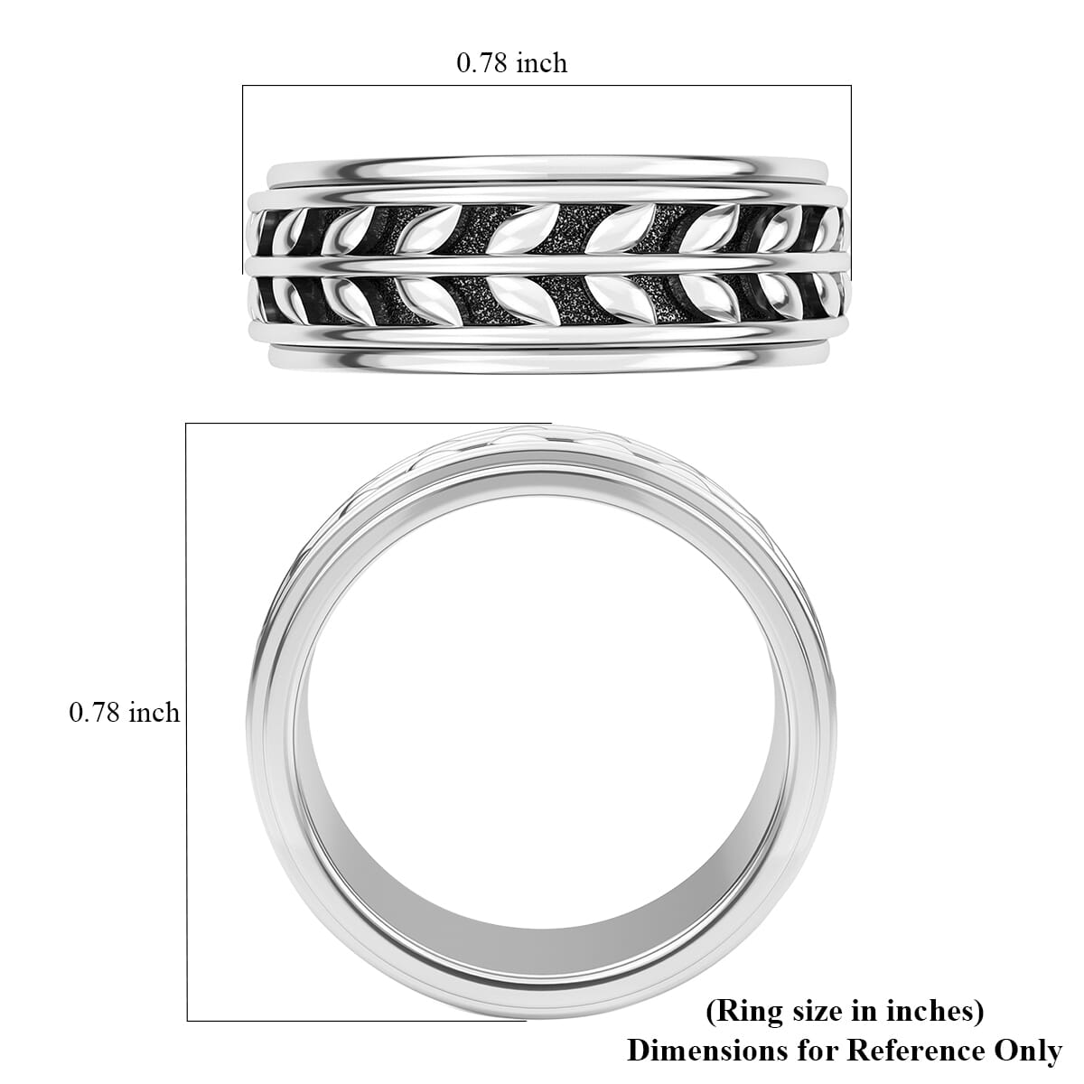 Sterling Silver Spinner Ring, Anxiety Ring for Women, Fidget Rings for Anxiety for Women, Promise Rings (5.20g) (Size 5.00) image number 7